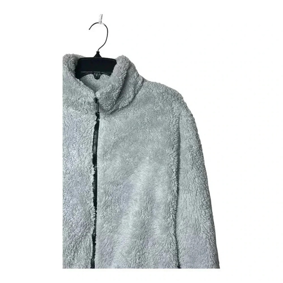 1614. PINK BY VICTORIA’S SECRET SHERPA FULL ZIP JACKET SIZE XSMALL GRAY IN COLOR - Picture 4 of 11